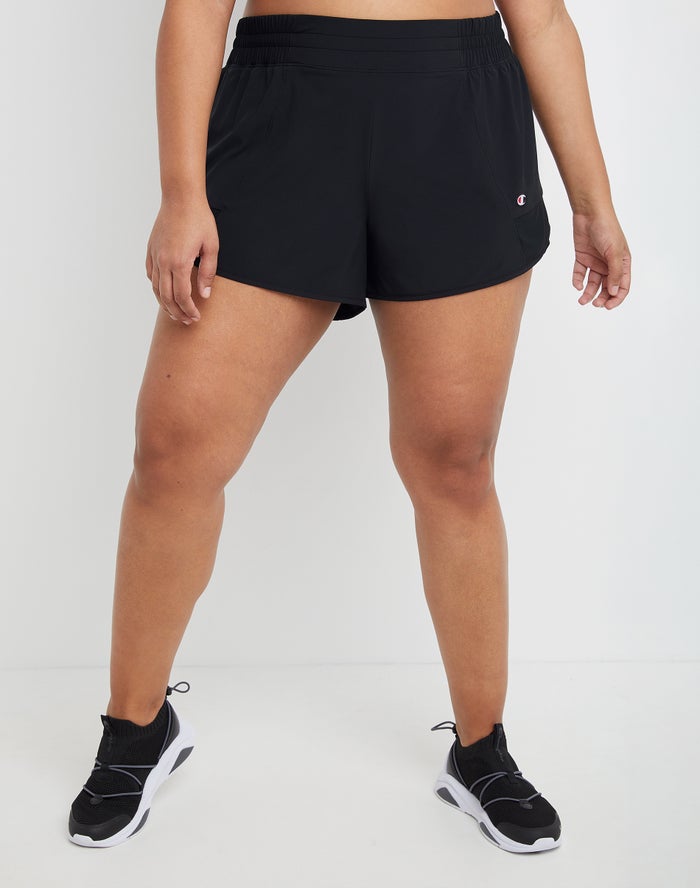 Champion Dame Shorts Sort - Plus Absolute Woven 4 - Danmark BNE-610347